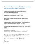 Rasmussen Pharmacology Final Exam questions&NewLine;and answers latest update Graded A&plus;&NewLine;What should you monitor for when taking hydrodiuril &lpar;diuretic&rpar; -&NewLine;Hypokalemia &lpar;it is not K sparing&rpar;&NewLine;What is Zestril &lpar;lisnopril&rpar; used for&quest; - &ast;Tx&colon; HTN&ast;&NewLine;ACE inhibitor &equals; Promo