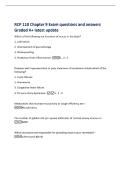 RCP 110 Chapter 9 Exam questions and answers&NewLine;Graded A&plus; latest update&NewLine;Which of the following are functions of mucus in the body&quest;&NewLine;1&period; Lubrication&NewLine;2&period; Improvement of gas exchange&NewLine;3&period; Waterproofing&NewLine;4&period; Protection from inflammation -1 &comma; 3 &comma; 4&NewLine;Diseases with 