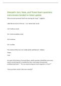 Sherpath- Ears&comma; Nose&comma; and Throat Exam questions&NewLine;and answers Graded A&plus; latest update&NewLine;What structure prevents food from entering the lungs&quest; - Epiglottis&NewLine;Label the structures of the ear - 1&rpar; A- Semicircular canals&NewLine;2&rpar; B- Auditory canals&NewLine;3&rpar; C- External au