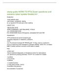study guide INTRO TO PTA Exam questions and&NewLine;answers latest update Graded A&plus;&NewLine;Subjective&NewLine;-what patients says&NewLine;-pain levels&comma; complaints&comma; feeling&NewLine;ex&colon; pt reports 6&sol;10 knee pain when walking&NewLine;OBJECTIVE&NewLine;-MEASURE DATE&NewLine;-ROM&comma; STRENGTH&comma; GAIT BALANCE&comma; VITALS&NewLine;-