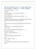 UNE Biochemistry Unit 1 Exam questions&NewLine;and answers Graded A&plus;&vert; latest update&NewLine;Acetic acid &lpar;CH3COOH&rpar; is a &lowbar;&lowbar;&lowbar;&lowbar; acid&NewLine;monoprotic&NewLine;Each of the following is a noncovalent interaction EXCEPT &lowbar;&lowbar;&lowbar;&lowbar;&lowbar;&lowbar;&lowbar;&lowbar;&NewLine;Carbon-hydrogen bond&NewLine;Each of the follow