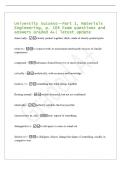 University Success--Part 1&comma; Materials&NewLine;Engineering&comma; p&period; 104 Exam questions and&NewLine;answers Graded A&plus;&vert; latest update&NewLine;dense &lpar;adj&rpar; - closely packed together&semi; thick&semi; made of closely-packed parts&NewLine;relate to - to connect with&semi; to understand emotionally because of 