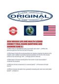 2026 NEVADA LIFE AND HEALTH LICENSE CORRECT FINAL EXAMS QUESTIONS AND ANSWERS SURE