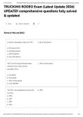 TRUCKING RODEO Exam &lpar;Latest Update 2026&rpar; UPDATE&excl;&excl; comprehensive questions fully solved & updated&NewLine;&NewLine;