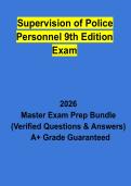 Supervision of Police Personnel 9th Edition Exam PDF &vert; Study Guide&comma; Practice Questions & Law Enforcement Revision Notes