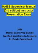 IAHSS Supervisor Manual &lpar;3rd Edition&rpar; Instructor Presentation Exam PDF &vert; Healthcare Security Supervisor Study Guide & Practice Questions