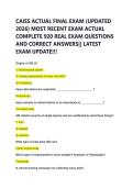 CAISS ACTUAL FINAL EXAM &lpar;UPDATED &NewLine;2026&rpar; MOST RECENT EXAM ACTUAL &NewLine;COMPLETE 920 REAL EXAM QUESTIONS &NewLine;AND CORRECT ANSWERS&vert;&vert; LATEST &NewLine;EXAM UPDATE&excl;&excl;&excl;