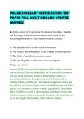 POLICE SERGEANT CERTIFICATION TEST &NewLine;PAPER FULL QUESTIONS AND VERIFIED &NewLine;ANSWERS 