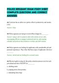 POLICE SERGEANT EXAM STUDY SHEET &NewLine;COMPLETE QUESTIONS AND CORRECT &NewLine;ANSWERS 