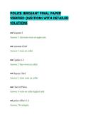 POLICE SERGEANT FINAL PAPER &NewLine;VERIFIED QUESTIONS WITH DETAILED &NewLine;SOLUTIONS 