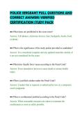 POLICE SERGEANT FULL QUESTIONS AND &NewLine;CORRECT ANSWERS VERIFIED &NewLine;CERTIFICATION STUDY PACK