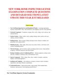 NEW YORK HOME INSPECTOR LICENSE &NewLine;EXAMINATION COMPLETE QUESTIONS &NewLine;AND DETAILED SOLUTIONS LATEST &NewLine;UPDATE THIS YEAR JUST RELEASED 