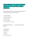 POLICE SERGEANT TEST BANK COMPLETE &NewLine;QUESTIONS AND SOLUTIONS ALREADY &NewLine;GRADED A&plus; 