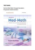 Test Bank &ndash; Henke's Med-Math 10th Edition by Susan Buchholz &vert; Dosage Calculation&comma; Preparation & Administration &vert; All Chapters 1&ndash;10 &vert; 2026 Update