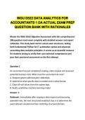 WGU D522 DATA ANALYTICS FOR &NewLine;ACCOUNTANTS 1 OA ACTUAL EXAM PREP &NewLine;QUESTION BANK WITH RATIONALES 