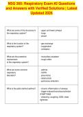 NSG 360&colon; Respiratory Exam &num;2 Questions&NewLine;and Answers with Verified Solutions &vert; Latest&NewLine;Updated 2026