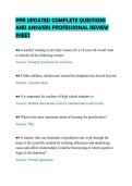 PPR UPDATED COMPLETE QUESTIONS &NewLine;AND ANSWERS PROFESSIONAL REVIEW &NewLine;SHEET 
