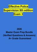 Effective Police Supervision 9th Edition Exam 3 Study Guide &vert; Questions&comma; Answers & Comprehensive Review
