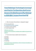 Texas Radiologic Technologist Licensing Exam Practice Test 2026 &mdash; 100 Q&A with Verified Answers & ARRT&sol;TMB Rationales&NewLine;