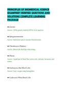 PRINCIPLES OF BIOMEDICAL SCIENCE &NewLine;EXAMPREP VERIFIED QUESTIONS AND &NewLine;SOLUTIONS COMPLETE LEARNING &NewLine;PACKAGE 