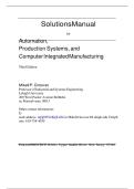 SOLUTIONS MANUAL FOR AUTOMATION&comma; PRODUCTION SYSTEMS&comma; AND COMPUTER-INTEGRATED MANUFACTURING&comma; 3RD EDITION &vert; COMPREHENSIVE PROBLEM SOLUTIONS & STUDY GUIDE