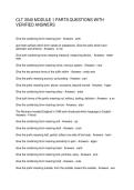CLT 3040 MODULE 1 PARTS QUESTIONS WITH VERIFIED ANSWERS
