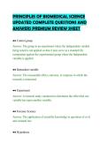 PRINCIPLES OF BIOMEDICAL SCIENCE &NewLine;UPDATED COMPLETE QUESTIONS AND &NewLine;ANSWERS PREMIUM REVIEW SHEET 