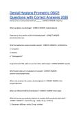 Dental Hygiene Prometric OSCE &NewLine;Questions with Correct Answers 2026