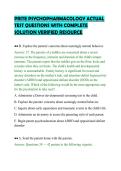 PRITE PSYCHOPHARMACOLOGY ACTUAL &NewLine;TEST QUESTIONS WITH COMPLETE &NewLine;SOLUTION VERIFIED RESOURCE 