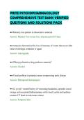 PRITE PSYCHOPHARMACOLOGY &NewLine;COMPREHENSIVE TEST BANK VERIFIED &NewLine;QUESTIONS AND SOLUTIONS PACK 