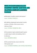 PRITE PSYCHOPHARMACOLOGY &NewLine;EXAMPREP VERIFIED QUESTIONS AND &NewLine;SOLUTIONS COMPLETE LEARNING &NewLine;PACKAGE 