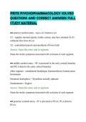 PRITE PSYCHOPHARMACOLOGY SOLVED &NewLine;QUESTIONS AND CORRECT ANSWERS FULL &NewLine;STUDY MATERIAL 