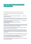 ESS 101 MIDTERM UW QUESTIONS AND ANSWERS&period;