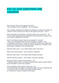 ESS 101 QUIZ QUErSTIONS AND ANSWERS