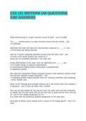 ESS 101 MIDTERM UW QrUESTIONS AND ANSWERS
