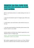 PROMETRIC CNA FINAL PAPER TESTED &NewLine;QUESTIONS WITH DETAILED SOLUTIONS &NewLine;STUDY MATERIAL 