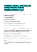 PROMETRIC CNA FULL QUESTIONS AND &NewLine;CORRECT ANSWERS VERIFIED &NewLine;CERTIFICATION STUDY PACK 