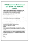 ATI RN Fundamentals Proctored Exam 2026 WITH ACTUAL Questions & Answers