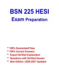 BSN 225 HESI Preparation Study Guide 2026&ndash;2027 &vert; Nursing Practice Questions & Exam Review