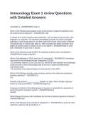 Immunology Exam 1 review Questions with Detailed Answers&NewLine;&NewLine;