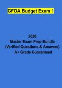 GFOA Budget Exam 1 Study Guide &vert; Practice Questions&comma; Answers & Government Budgeting Review