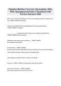 Diabetes Mellitus Foot care&comma; Neuropathy&comma; DKA&comma; &NewLine;HHS&comma; Hypoglycemia Exam 2 Questions with &NewLine;Correct Answers 2026