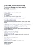 final exam immunology review &lpar;multiple choice&rpar; Questions with Correct Answers