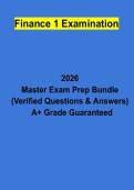 Finance 1 Examination Study Guide &vert; Practice Questions&comma; Answers & Comprehensive Finance Review