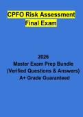 CPFO Risk Assessment Final Exam Study Guide &vert; Practice Questions&comma; Answers & Certification Review