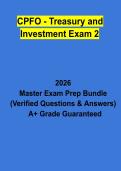 CPFO Treasury and Investment Exam 2 Study Guide &vert; Practice Questions&comma; Answers & Certification Review