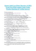 Kansas Adult Care Home Operator &lpar;ACHO&rpar; &NewLine;Exam Prep 2026&vert;Complete Study Guide&comma; &NewLine;Practice Questions & Verified Answers 