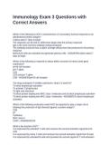 Immunology Exam 3 Questions with Correct Answers