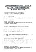 Certified Professional Food Safety &lpar;CP-FS&rpar; Exam Questions with Correct Answers 2026 &vert; CP-FS Certification Exam Prep &vert; Latest Study Guide & Practice Questions