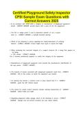Certified Playground Safety Inspector &lpar;CPSI&rpar; Sample Exam Questions with Correct Answers 2026 &vert; CPSI Certification Exam Prep &vert; Latest Study Guide & Practice Test
